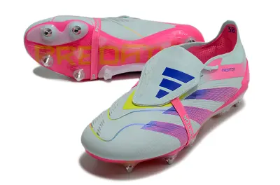 Adidas Predator 24 Elite Foldover Tongue SG - Gray/Electric Pink/Dynamic Blue
