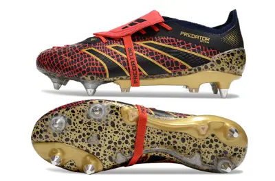 Adidas Predator 24 Elite Foldover Tongue SG - Black/Red Scales/Golden Accents
