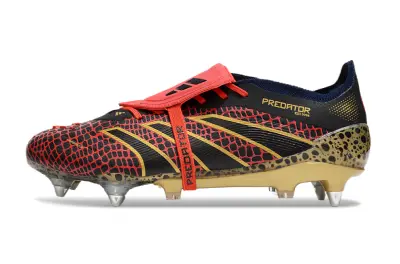 Adidas Predator 24 Elite Foldover Tongue SG - Black/Red Scales/Golden Accents