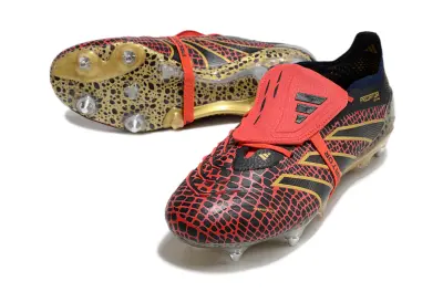 Adidas Predator 24 Elite Foldover Tongue SG - Black/Red Scales/Golden Accents