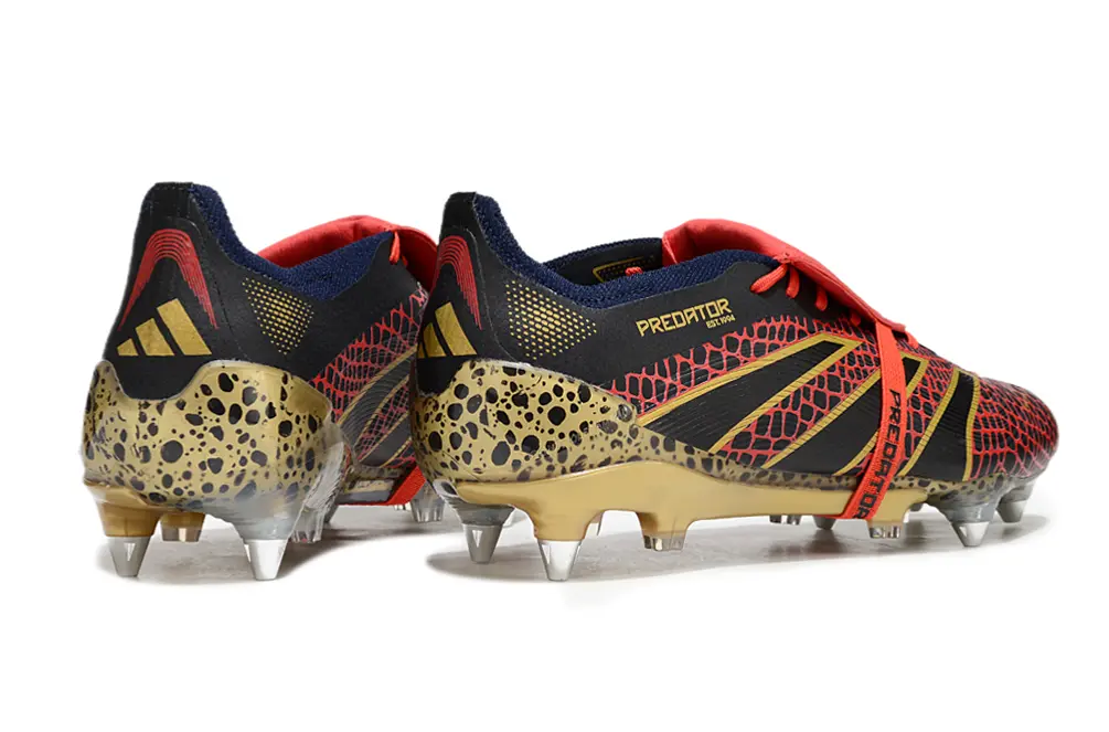 Adidas Predator 24 Elite Foldover Tongue SG - Black/Red Scales/Golden Accents