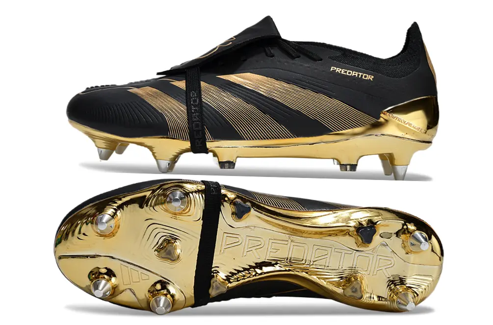 Adidas Predator 24 Elite Foldover Tongue SG - Black/Golden Black/Gold Shimmer