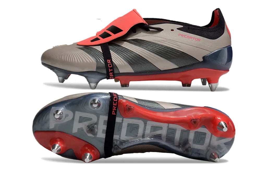 Adidas Predator 24 Elite Foldover Tongue SG - Grey/Vibrant Red/Deep Blue