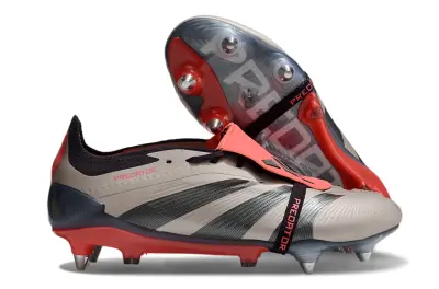 Adidas Predator 24 Elite Foldover Tongue SG - Grey/Vibrant Red/Deep Blue