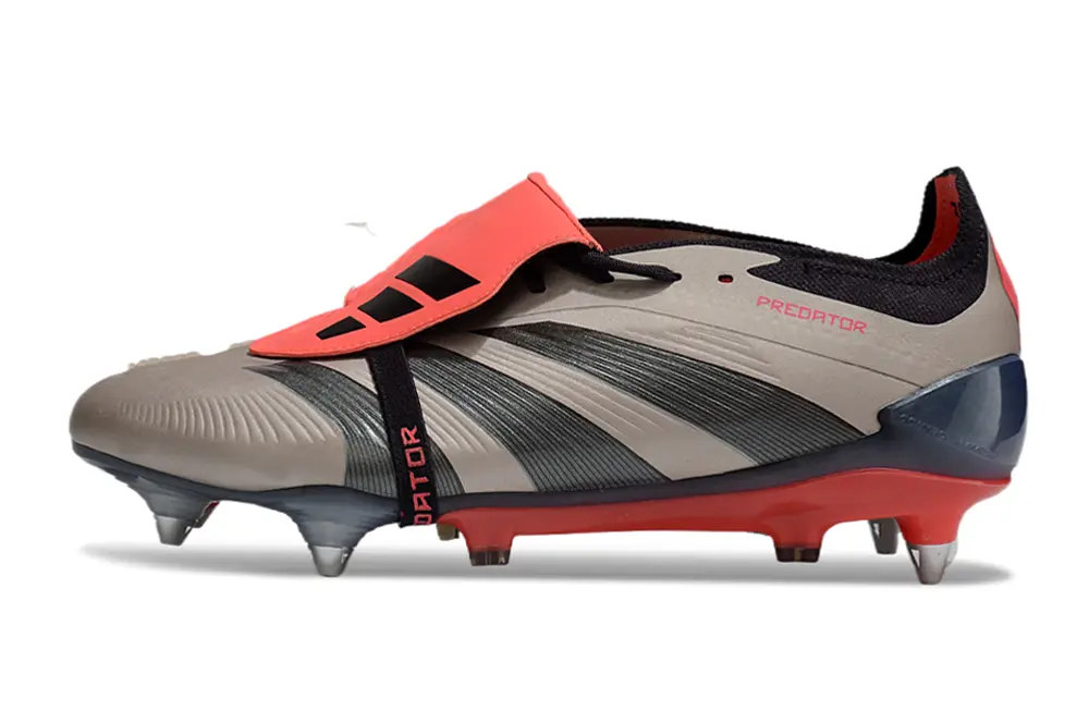 Adidas Predator 24 Elite Foldover Tongue SG - Grey/Vibrant Red/Deep Blue