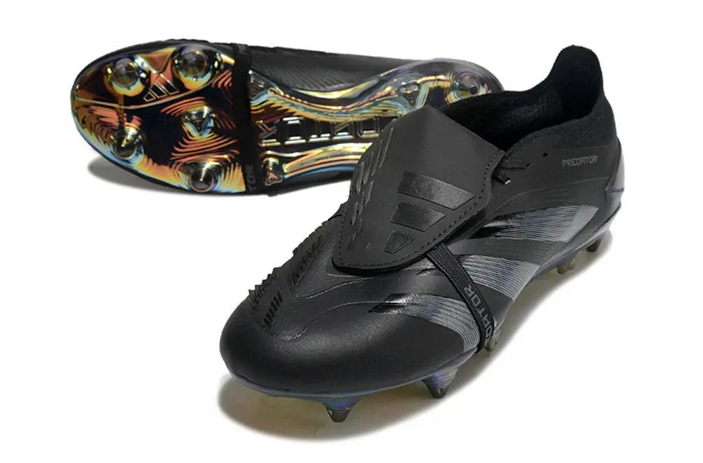Adidas Predator 24 Elite Foldover Tongue SG - Black/Electric Blue/Iridescent Gold