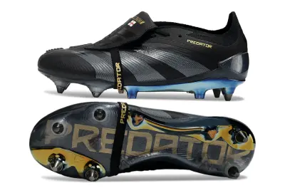 Adidas Predator 24 Elite Foldover Tongue SG - Black/Metallic Silver/Glacier Blue
