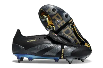 Adidas Predator 24 Elite Foldover Tongue SG - Black/Metallic Silver/Glacier Blue