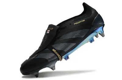 Adidas Predator 24 Elite Foldover Tongue SG - Black/Metallic Silver/Glacier Blue