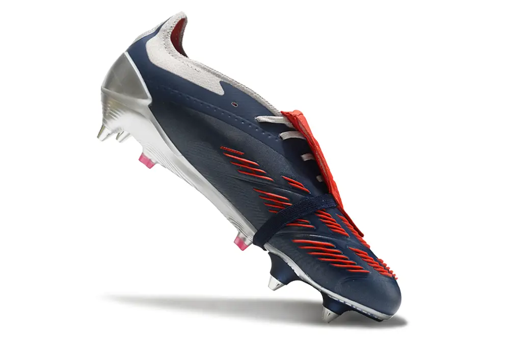 Adidas Predator 24 Elite Foldover Tongue SG - Silver/Navy Blue/Fiery Red