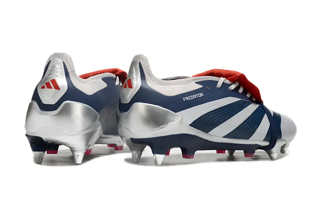 Adidas Predator 24 Elite Foldover Tongue SG - Silver/Navy Blue/Fiery Red