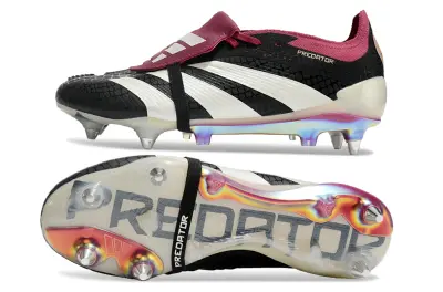 Adidas Predator 24 Elite Foldover Tongue SG - Black/Crimson Red/Iridescent White