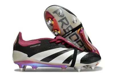 Adidas Predator 24 Elite Foldover Tongue SG - Black/Crimson Red/Iridescent White