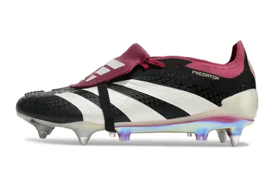 Adidas Predator 24 Elite Foldover Tongue SG - Black/Crimson Red/Iridescent White