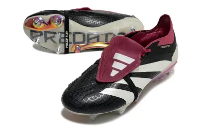 Adidas Predator 24 Elite Foldover Tongue SG - Black/Crimson Red/Iridescent White