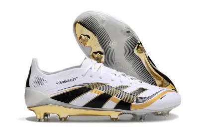 Adidas Predator 25 Elite FG - White/Black/Gold