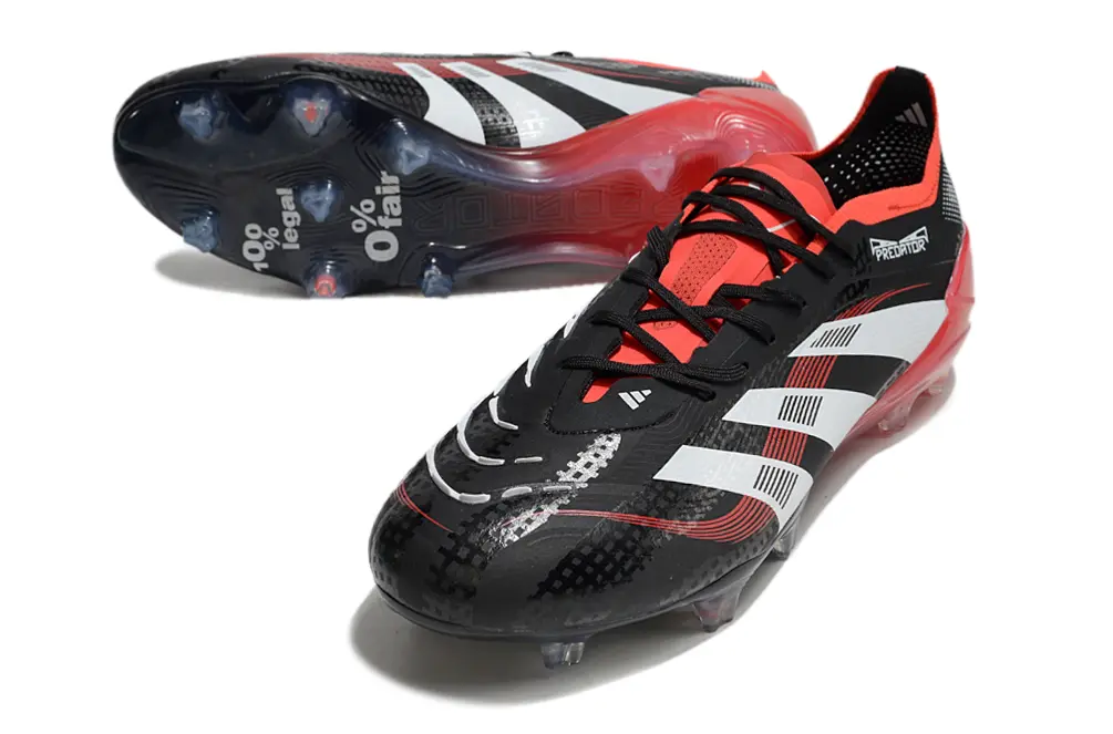 Adidas Predator 25 Elite FG - Black/Fiery Red/White
