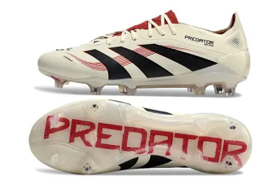 Adidas Predator 25 Elite FG - Cream/Crimson Red/Black