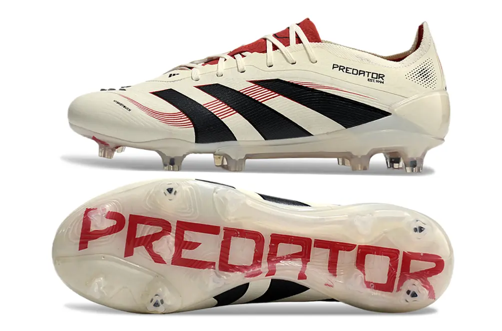 Adidas Predator 25 Elite FG - Cream/Crimson Red/Black