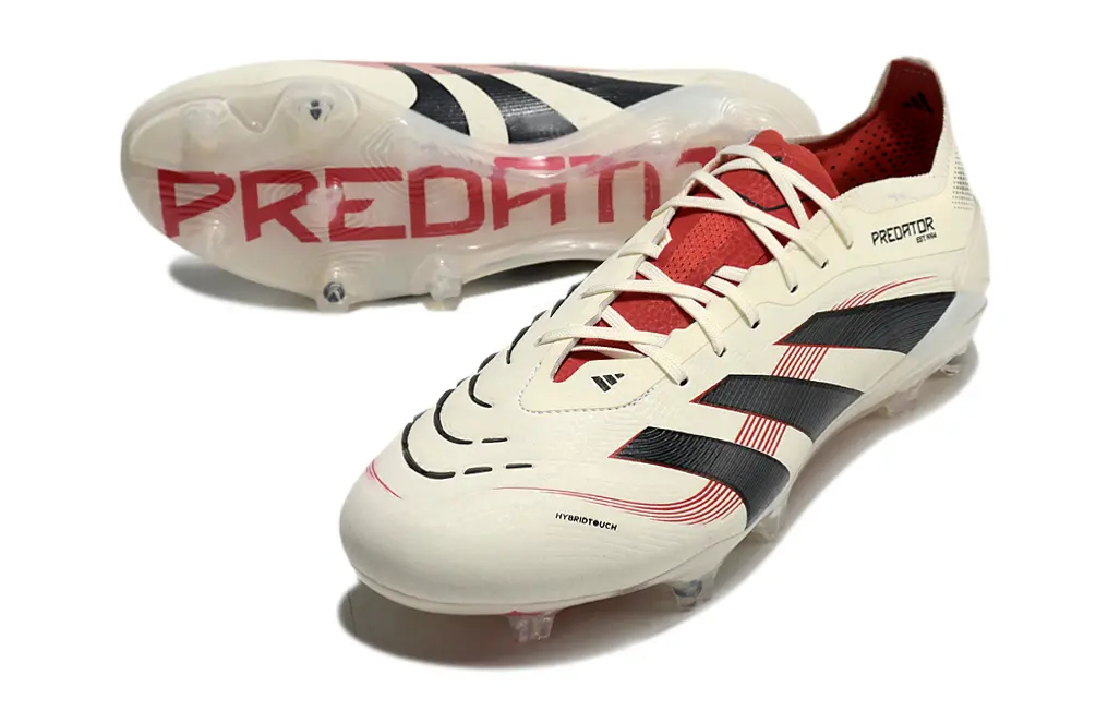 Adidas Predator 25 Elite FG - Cream/Crimson Red/Black