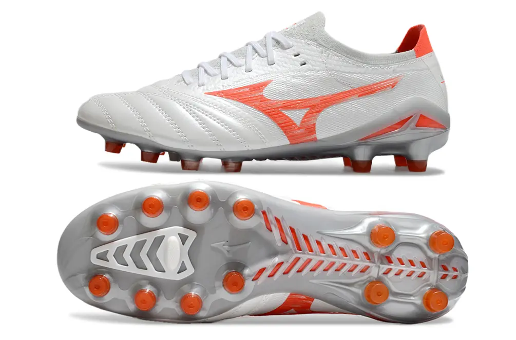Mizuno Morelia Neo 4 Beta FG - Gray/Tangerine Burst/Classic White