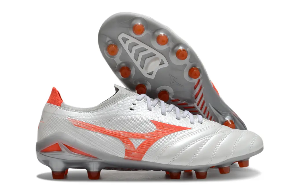Mizuno Morelia Neo 4 Beta FG - Gray/Tangerine Burst/Classic White