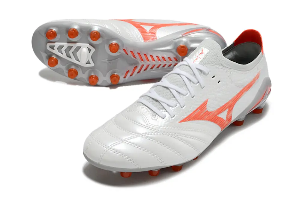 Mizuno Morelia Neo 4 Beta FG - Gray/Tangerine Burst/Classic White