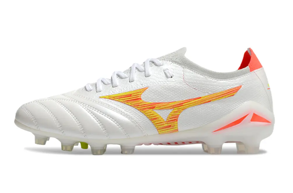 Mizuno Morelia Neo 4 Beta FG - White/Sunset Yellow/Flame Red