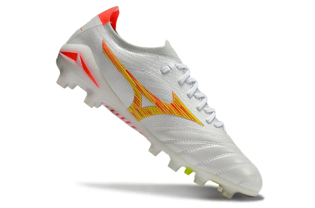 Mizuno Morelia Neo 4 Beta FG - White/Sunset Yellow/Flame Red