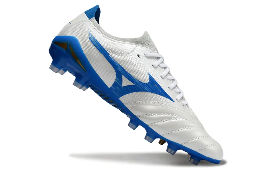 Mizuno Morelia Neo 4 Beta FG - White/Electric Blue/Golden Yellow