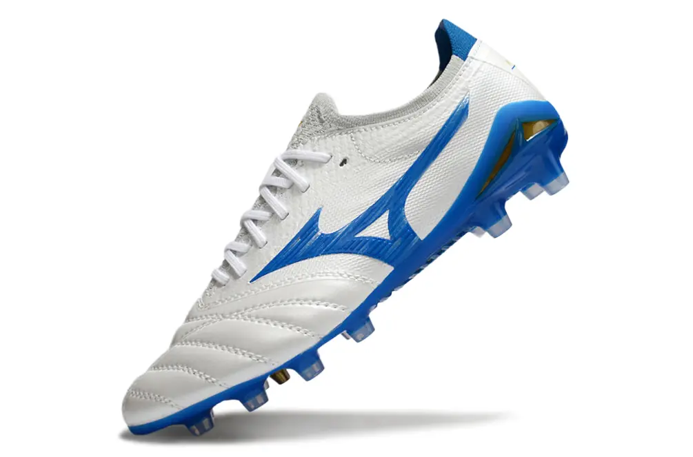 Mizuno Morelia Neo 4 Beta FG - White/Electric Blue/Golden Yellow
