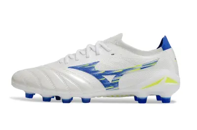 Mizuno Morelia Neo 4 Beta FG - White/Electric Blue/Neon Yellow