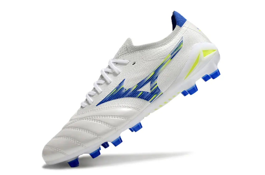 Mizuno Morelia Neo 4 Beta FG - White/Electric Blue/Neon Yellow