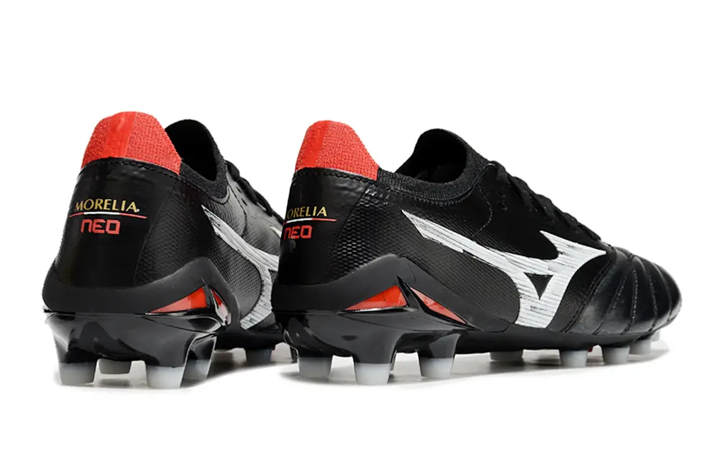 Mizuno Morelia Neo 4 Beta FG - Black/Crimson Red/Silver Mirage