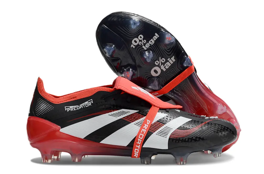 Adidas Predator 25 Elite Foldover Tongue FG - Black/Scarlet Red/White