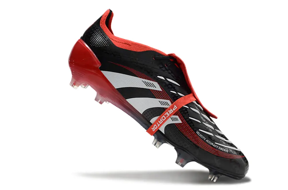 Adidas Predator 25 Elite Foldover Tongue FG - Black/Scarlet Red/White