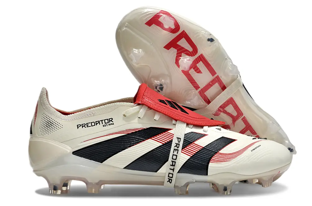 Adidas Predator 25 Elite Foldover Tongue FG - White/Crimson/Black
