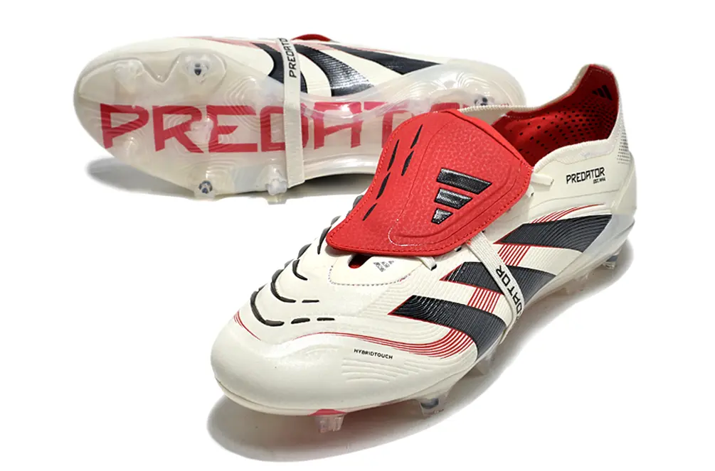 Adidas Predator 25 Elite Foldover Tongue FG - White/Crimson/Black