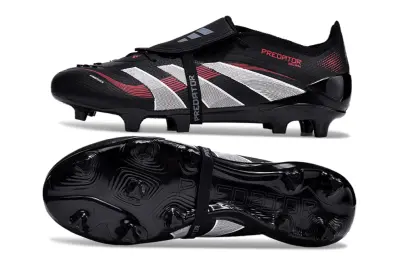 Adidas Predator 25 Elite Foldover Tongue FG - Black/Crimson Red/Sleek Silver