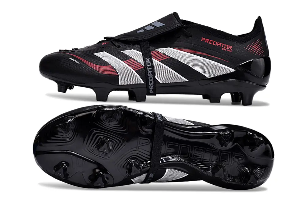 Adidas Predator 25 Elite Foldover Tongue FG - Black/Crimson Red/Sleek Silver