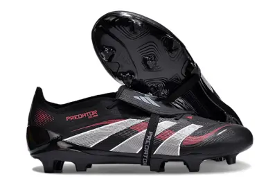 Adidas Predator 25 Elite Foldover Tongue FG - Black/Crimson Red/Sleek Silver