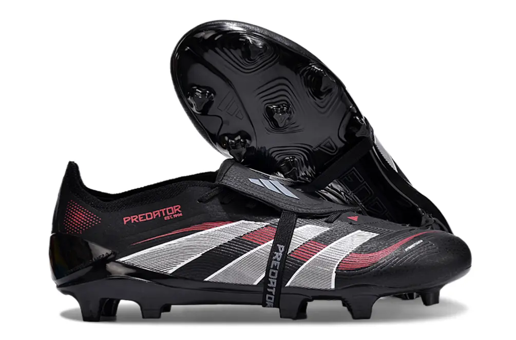 Adidas Predator 25 Elite Foldover Tongue FG - Black/Crimson Red/Sleek Silver