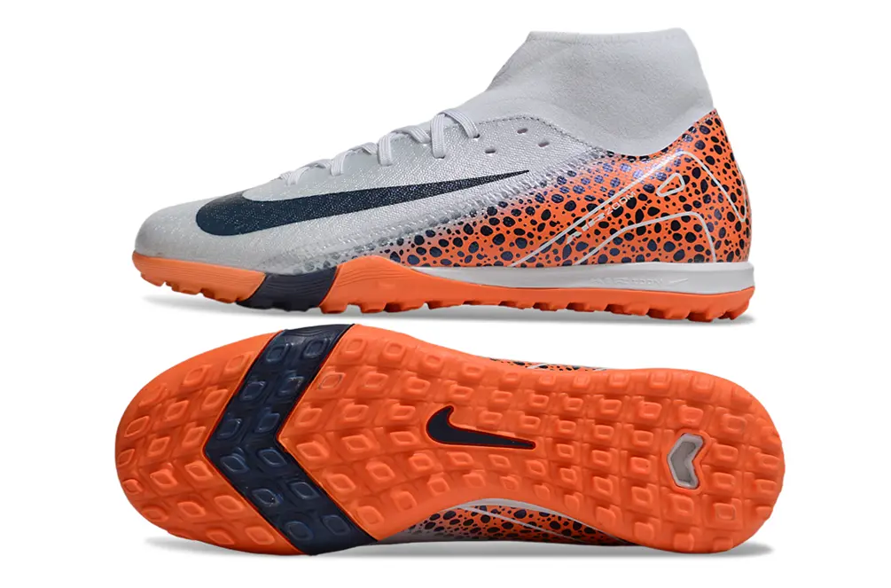 Nike Air Zoom Mercurial Superfly 10 Academy TF - Gray/Bright Orange/Navy Blue