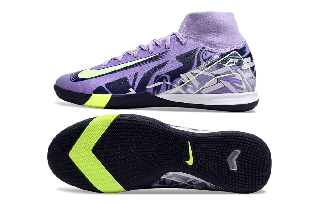 Nike Air Zoom Mercurial Superfly 10 Elite IC - Purple/Neon Green/Navy Blue
