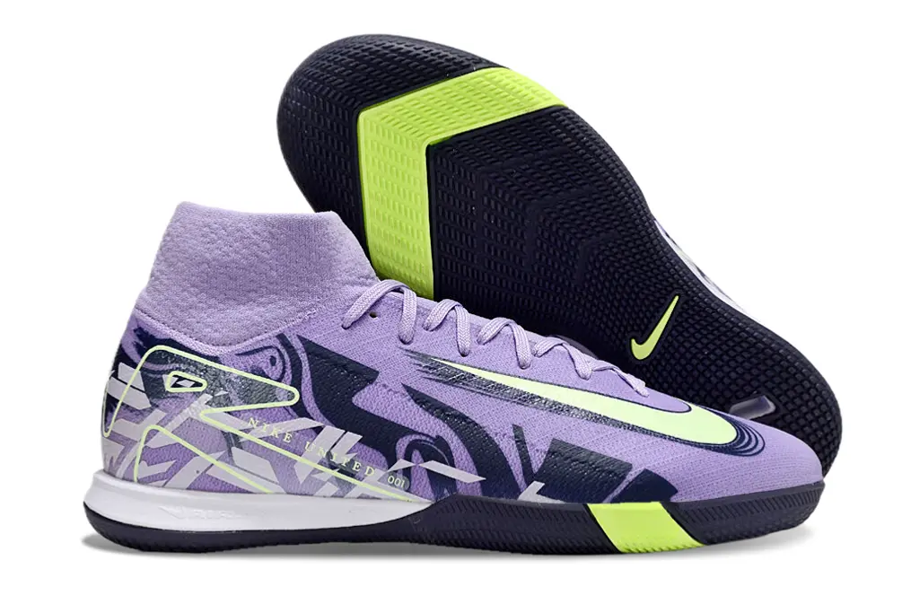 Nike Air Zoom Mercurial Superfly 10 Elite IC - Purple/Neon Green/Navy Blue