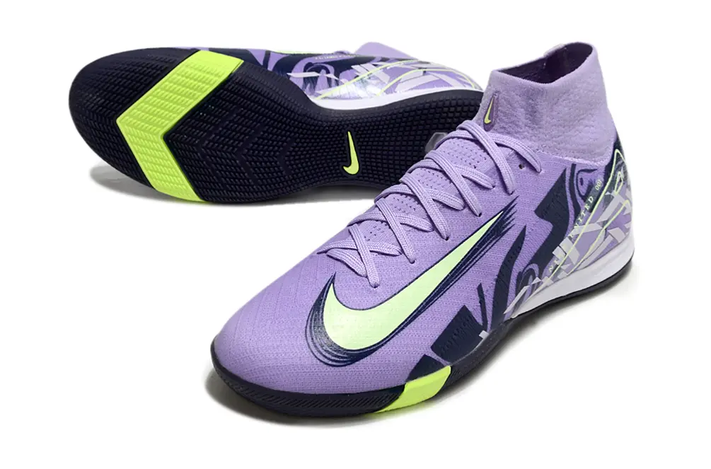 Nike Air Zoom Mercurial Superfly 10 Elite IC - Purple/Neon Green/Navy Blue