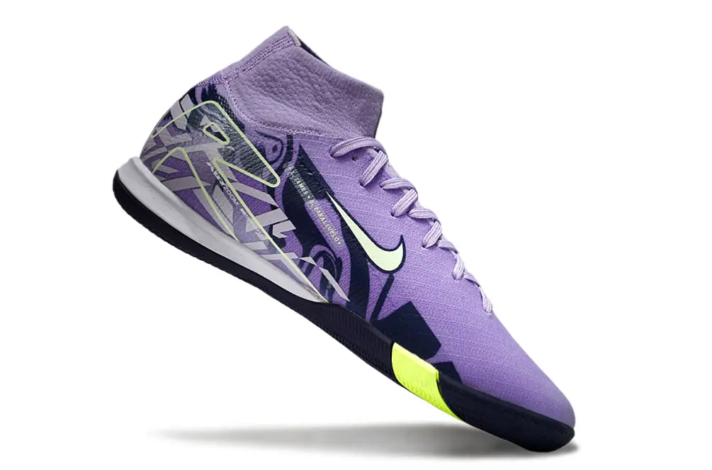 Nike Air Zoom Mercurial Superfly 10 Elite IC - Purple/Neon Green/Navy Blue