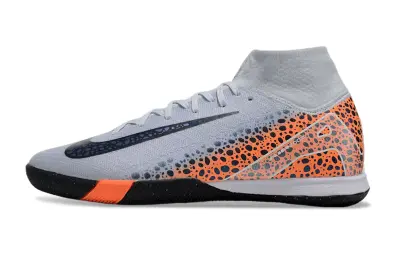 Nike Air Zoom Mercurial Superfly 10 Elite IC - Grey/Vibrant Orange/Dark Black