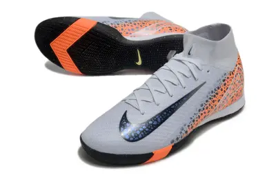 Nike Air Zoom Mercurial Superfly 10 Elite IC - Grey/Vibrant Orange/Dark Black