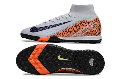 Nike Air Zoom Mercurial Superfly 10 Elite TF - Gray/Vibrant Orange/Deep Purple